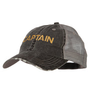 Captain Embroidered Low Profile Mesh Cap