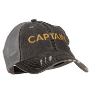 Captain Embroidered Low Profile Mesh Cap