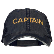 Captain Embroidered Low Profile Mesh Cap