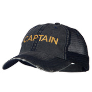 Captain Embroidered Low Profile Mesh Cap