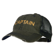 Captain Embroidered Low Profile Mesh Cap