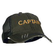 Captain Embroidered Low Profile Mesh Cap