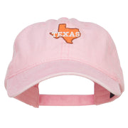 Texas State Map Embroidered Washed Cap