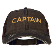 Captain Embroidered Low Profile Mesh Cap