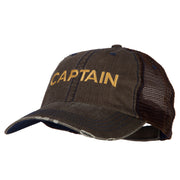 Captain Embroidered Low Profile Mesh Cap