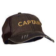 Captain Embroidered Low Profile Mesh Cap