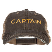 Captain Embroidered Low Profile Mesh Cap