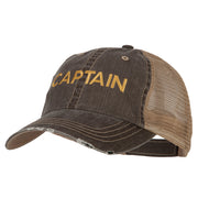 Captain Embroidered Low Profile Mesh Cap