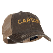 Captain Embroidered Low Profile Mesh Cap