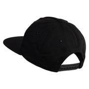 Sound Equalizer Embroidered 5 Panel Cotton High Profile Flat Bill Unstructured Cap - Black OSFM