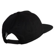 Sound Equalizer Embroidered 5 Panel Cotton High Profile Flat Bill Unstructured Cap - Black OSFM