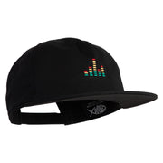 Sound Equalizer Embroidered 5 Panel Cotton High Profile Flat Bill Unstructured Cap - Black OSFM