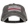 Thin Red Line Silver USA Flag Embroidered Washed Cap