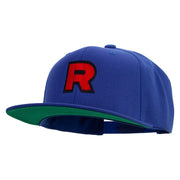 R Sign Embroidered Wool Blend Prostyle Snapback - Royal OSFM