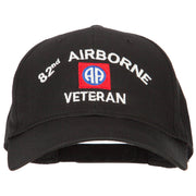 US Army 82nd Airborne Veteran Logo Embroidered Solid Cotton Pro Style Cap