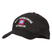 US Army 82nd Airborne Veteran Logo Embroidered Solid Cotton Pro Style Cap