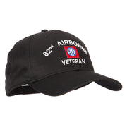 US Army 82nd Airborne Veteran Logo Embroidered Solid Cotton Pro Style Cap