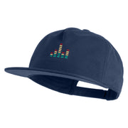 Sound Equalizer Embroidered 5 Panel Cotton High Profile Flat Bill Unstructured Cap - Navy OSFM