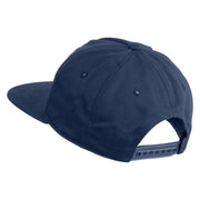 Sound Equalizer Embroidered 5 Panel Cotton High Profile Flat Bill Unstructured Cap - Navy OSFM