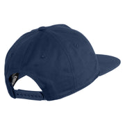 Sound Equalizer Embroidered 5 Panel Cotton High Profile Flat Bill Unstructured Cap - Navy OSFM