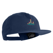 Sound Equalizer Embroidered 5 Panel Cotton High Profile Flat Bill Unstructured Cap - Navy OSFM
