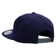 R Sign Embroidered Wool Blend Prostyle Snapback - Navy OSFM