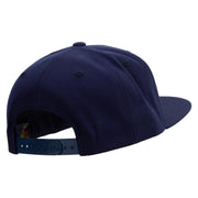 R Sign Embroidered Wool Blend Prostyle Snapback - Navy OSFM