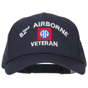 US Army 82nd Airborne Veteran Logo Embroidered Solid Cotton Pro Style Cap