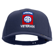 82nd Airborne Veteran Embroidered Solid Cotton Twill Pro Style Cap