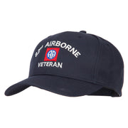 US Army 82nd Airborne Veteran Logo Embroidered Solid Cotton Pro Style Cap