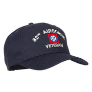 US Army 82nd Airborne Veteran Logo Embroidered Solid Cotton Pro Style Cap