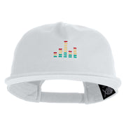 Sound Equalizer Embroidered 5 Panel Cotton High Profile Flat Bill Unstructured Cap - White OSFM