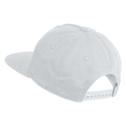 Sound Equalizer Embroidered 5 Panel Cotton High Profile Flat Bill Unstructured Cap - White OSFM