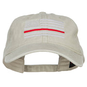 Thin Red Line Silver USA Flag Embroidered Washed Cap