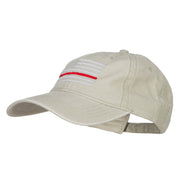 Thin Red Line Silver USA Flag Embroidered Washed Cap