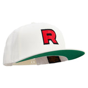 R Sign Embroidered Wool Blend Prostyle Snapback - Natural OSFM