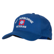 US Army 82nd Airborne Veteran Logo Embroidered Solid Cotton Pro Style Cap