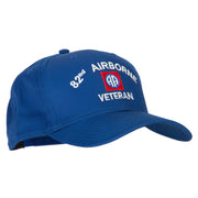 US Army 82nd Airborne Veteran Logo Embroidered Solid Cotton Pro Style Cap