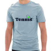 Tennis Ball and Rack Graphic Design Ring Spun Combed Cotton Short Sleeve Deluxe Jersey T-Shirt