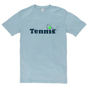 Tennis Ball and Rack Graphic Design Ring Spun Combed Cotton Short Sleeve Deluxe Jersey T-Shirt