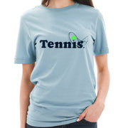 Tennis Ball and Rack Graphic Design Ring Spun Combed Cotton Short Sleeve Deluxe Jersey T-Shirt