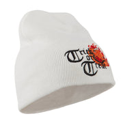 Trick or Treat Jack o Lantern Embroidered Short Beanie