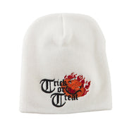 Trick or Treat Jack o Lantern Embroidered Short Beanie