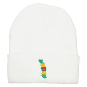 Togo Flag Map Embroidered Long Beanie