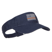 Thin Orange Line American Flag Embroidered Visor