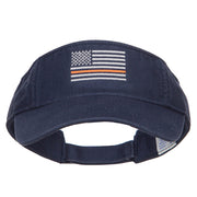 Thin Orange Line American Flag Embroidered Visor