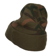 Captain Embroidered Camo Long Beanie