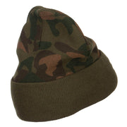 Captain Embroidered Camo Long Beanie