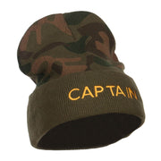 Captain Embroidered Camo Long Beanie