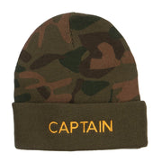 Captain Embroidered Camo Long Beanie